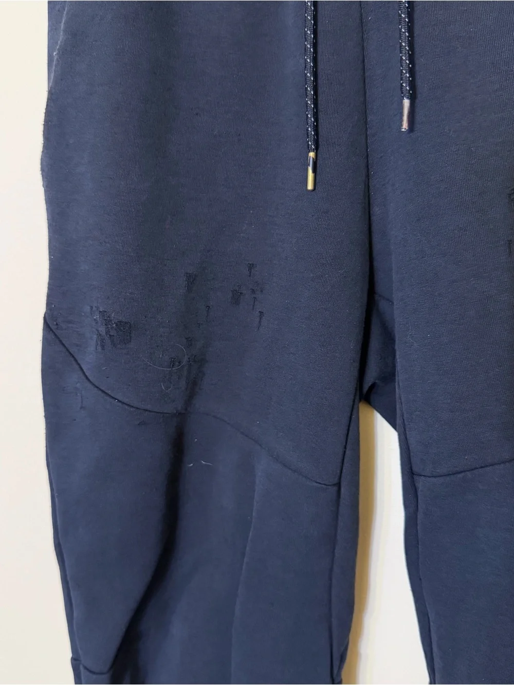 Nike Tech Fleece Joggers Sweatpants Black Small Distressed Pockets Drawstring